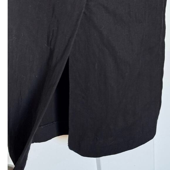 Zara Women’s Wide Leg Pull On Black Pants Back Slits Size L - Picture 4 of 7